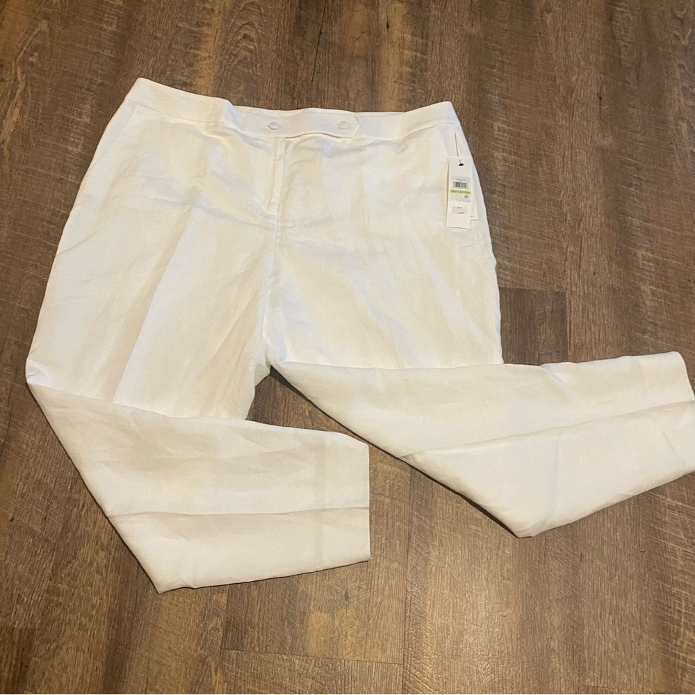 NWT Calvin Klein White Linen Pants Size 18W